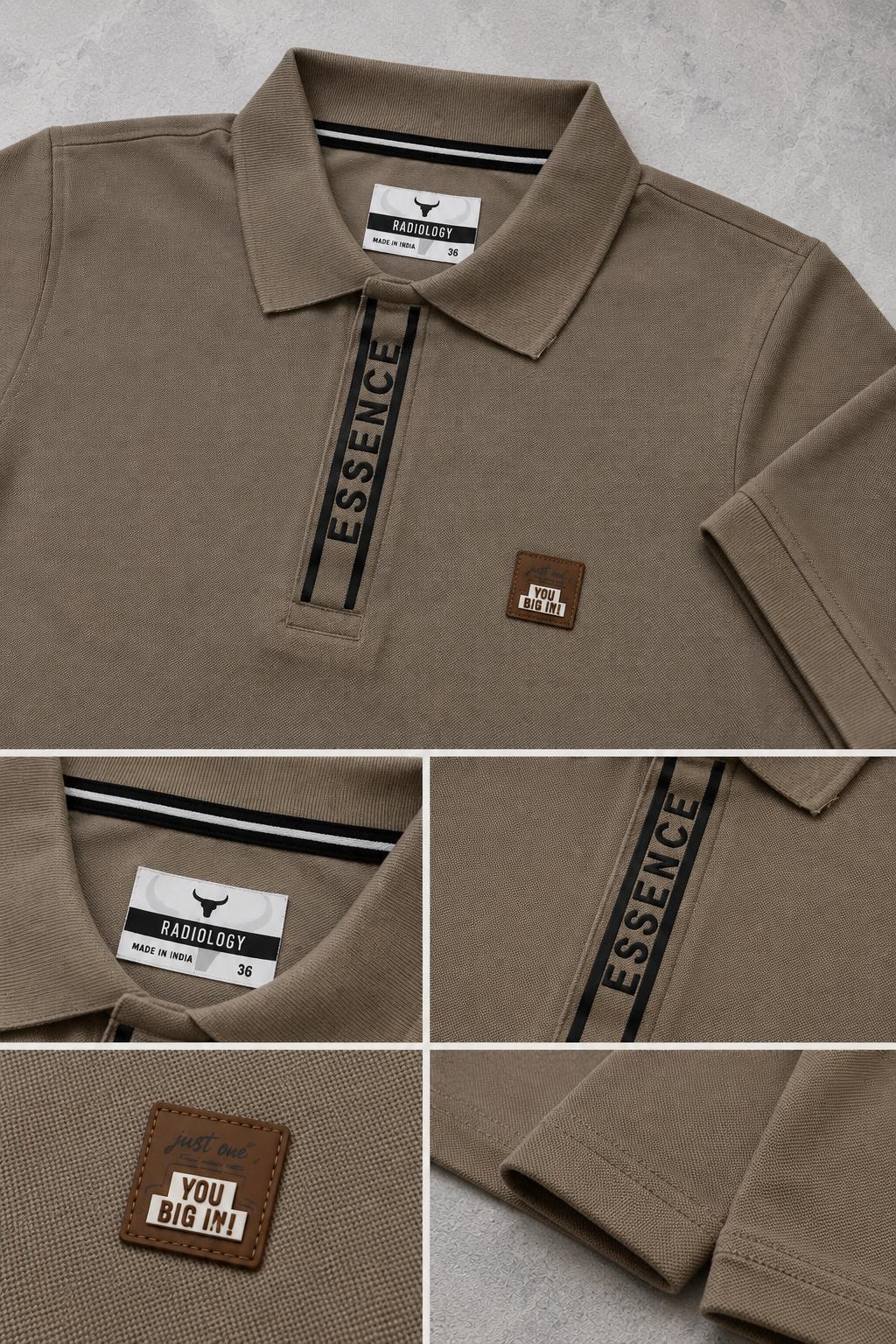 Premium Urban Edge Polo T-Shirt for Men - Khaki Beige