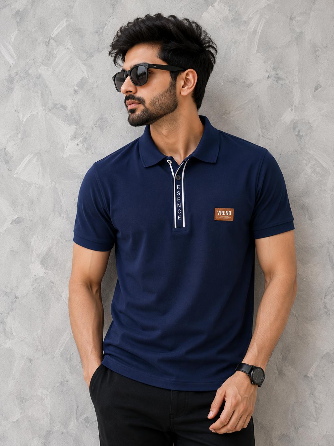 Premium Urban Edge Polo T-Shirt for Men - Navy Blue