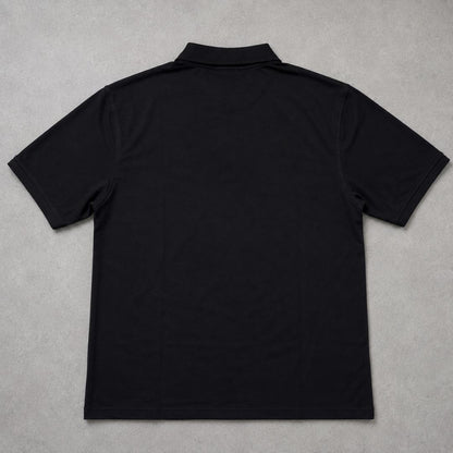 Premium Cotton Lycra Printed Polo T-Shirt for Men - Black