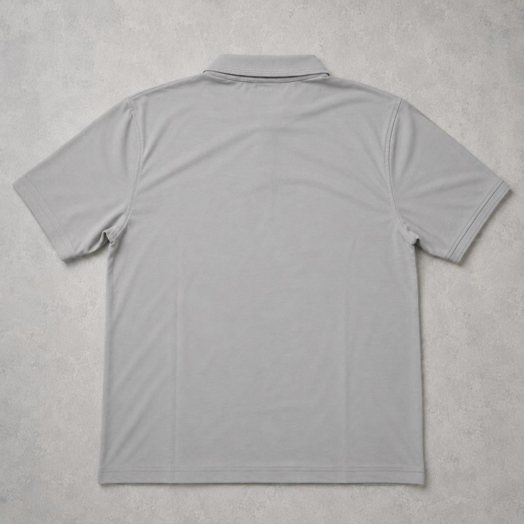 Premium Cotton Lycra Printed Polo T-Shirt for Men - Light Grey