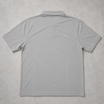 Premium Cotton Lycra Printed Polo T-Shirt for Men - Light Grey