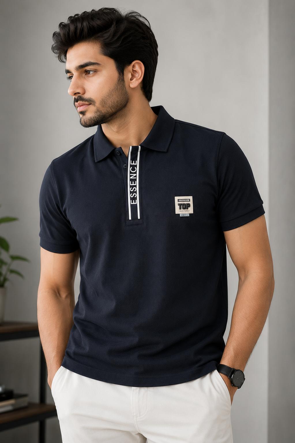 Premium Urban Edge Polo T-Shirt for Men - Black