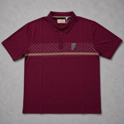 Premium Cotton Lycra Printed Polo T-Shirt for Men - Maroon