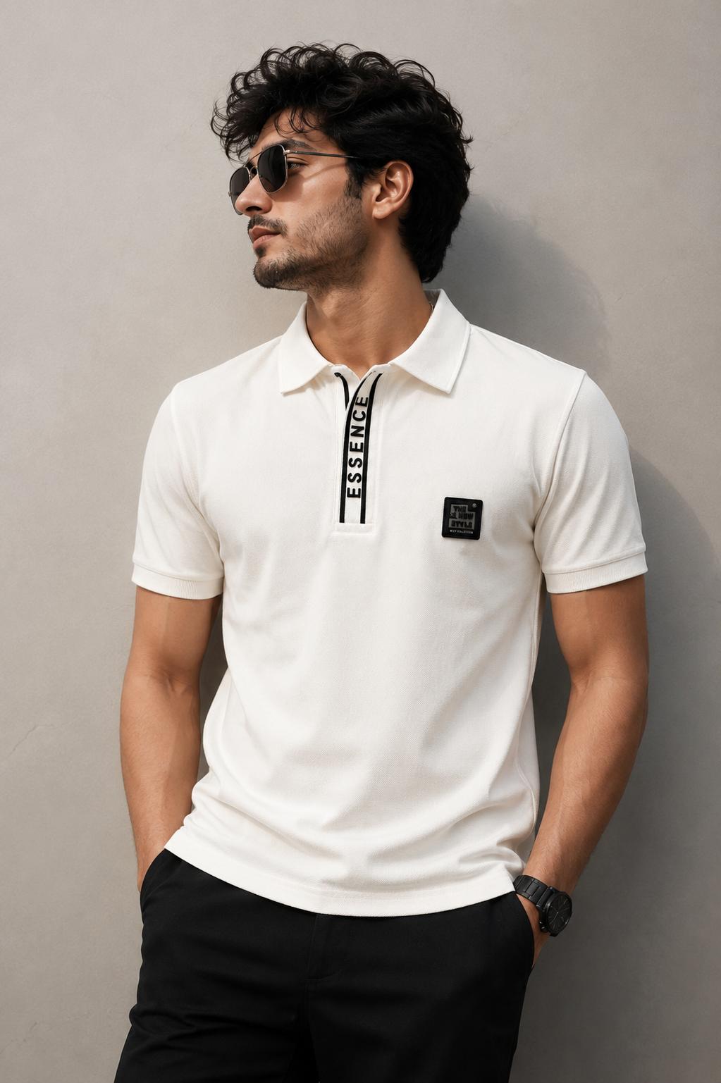 Premium Urban Edge Polo T-Shirt for Men - White