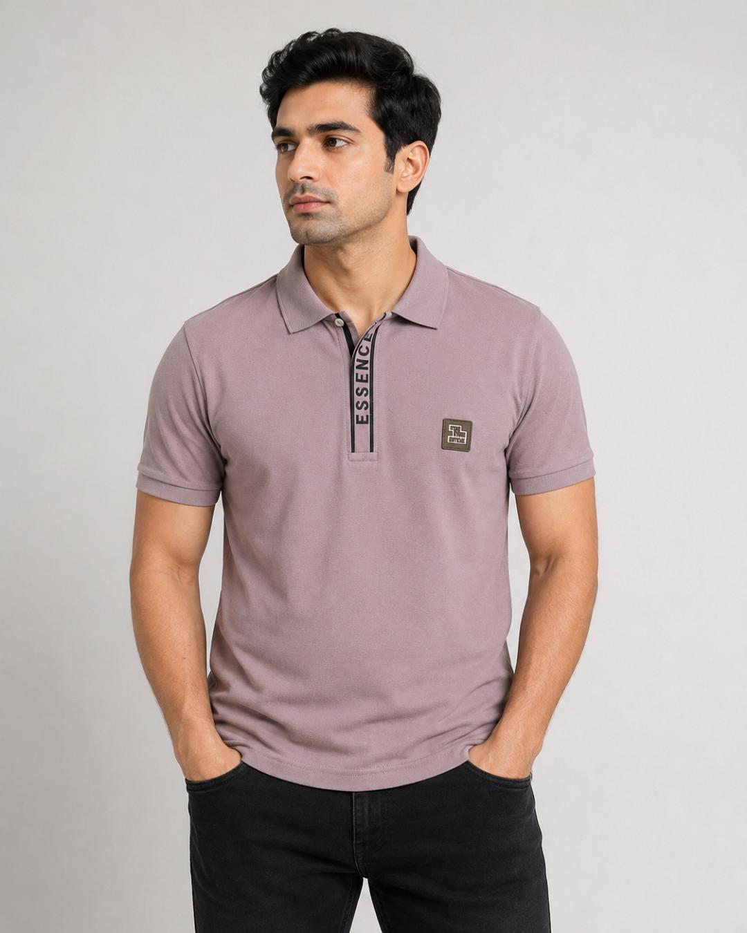 Premium Urban Edge Polo T-Shirt for Men - Dusty Pink