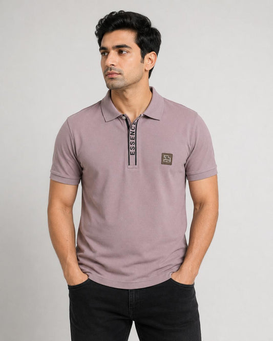 Premium Urban Edge Polo T-Shirt for Men - Dusty Pink