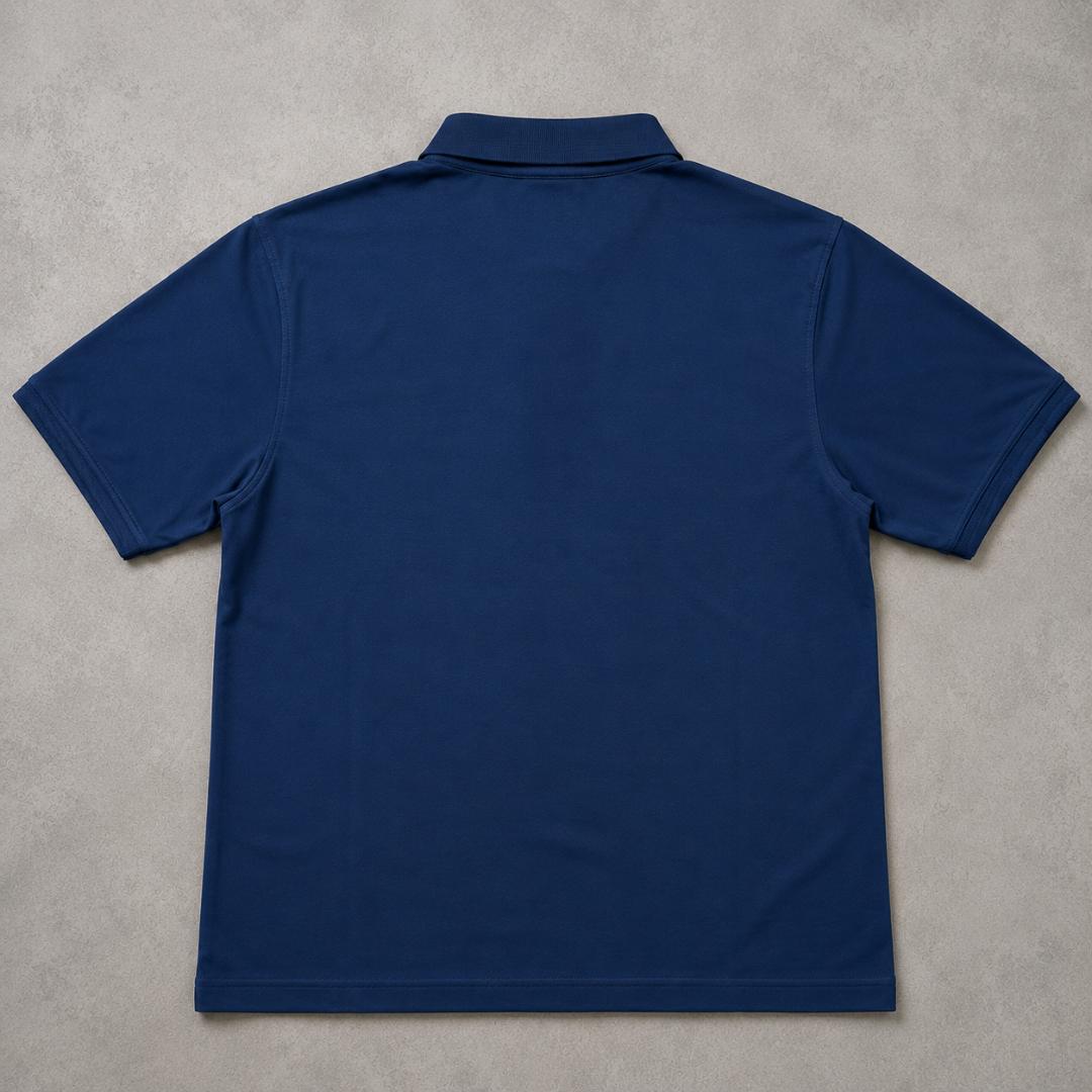 Premium Cotton Lycra Printed Polo T-Shirt for Men - Indigo Blue