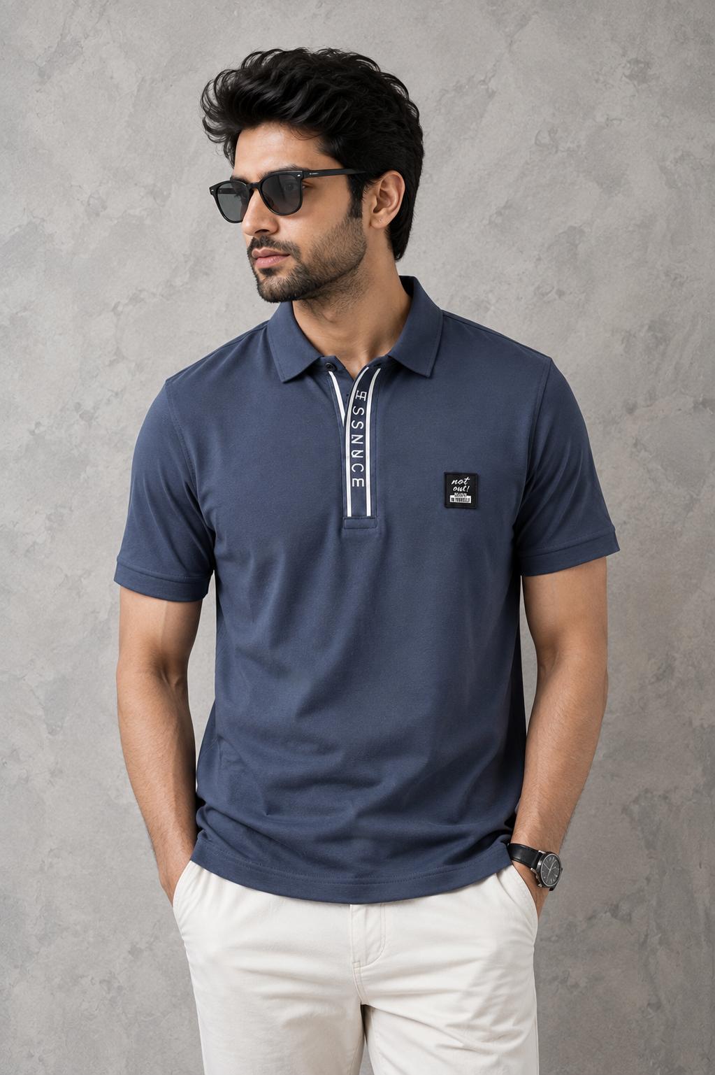 Premium Urban Edge Polo T-Shirt for Men - Slate Grey
