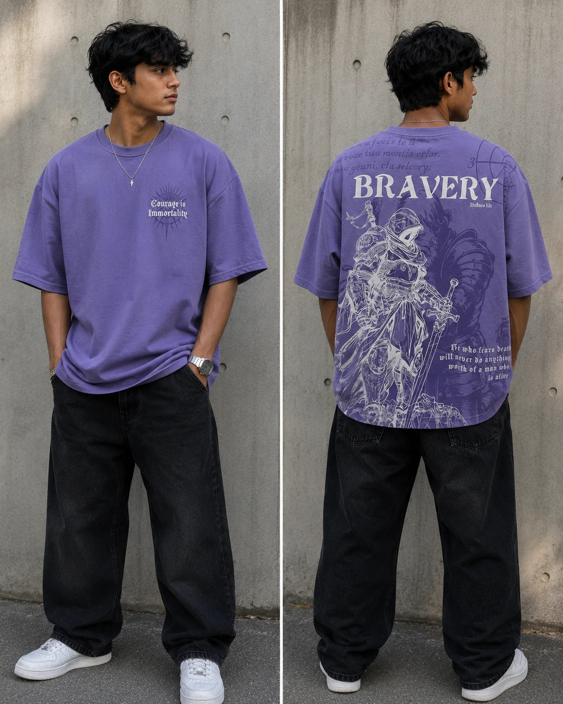 BRAVERY Oversized Cotton T-Shirt | Unisex