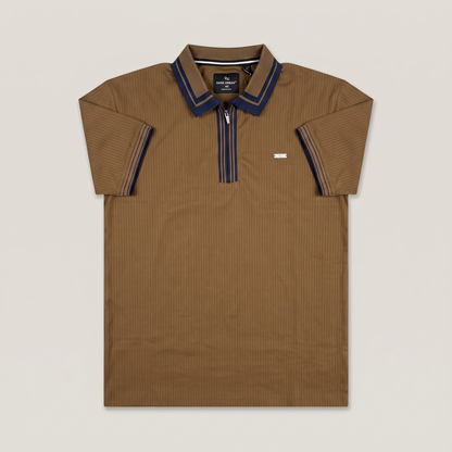 Premium Ribbed Zip Polo T-Shirt for Men